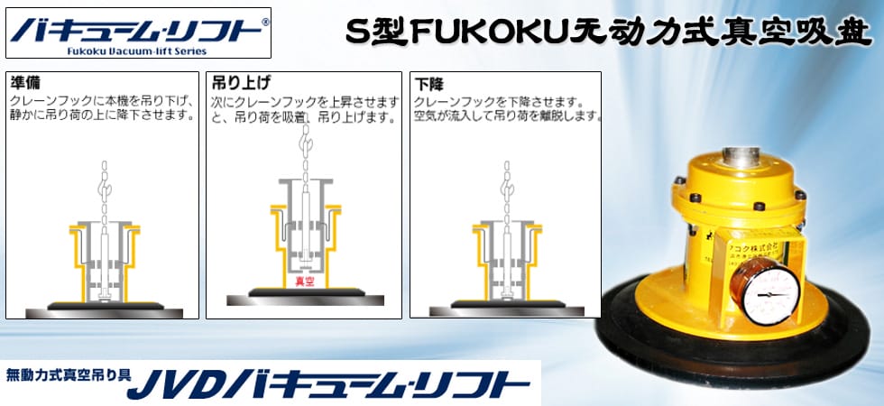 S型FUKOKU無(wú)動(dòng)力式真空吸盤圖